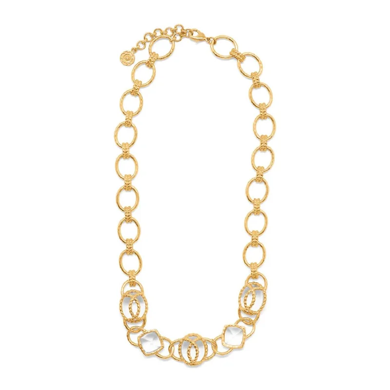 Light enamel necklaces-Women's Blandine Chain Necklace In Clear Quartz