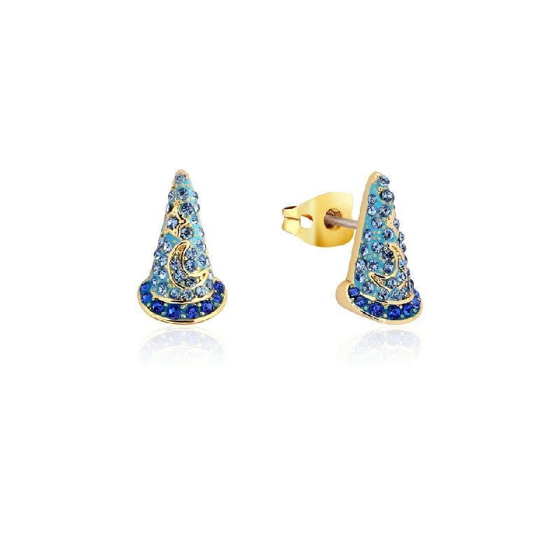 Neat eternity rings-Disney Fantasia Gold Plated Sorcerer's Hat 10mm Stud Earring