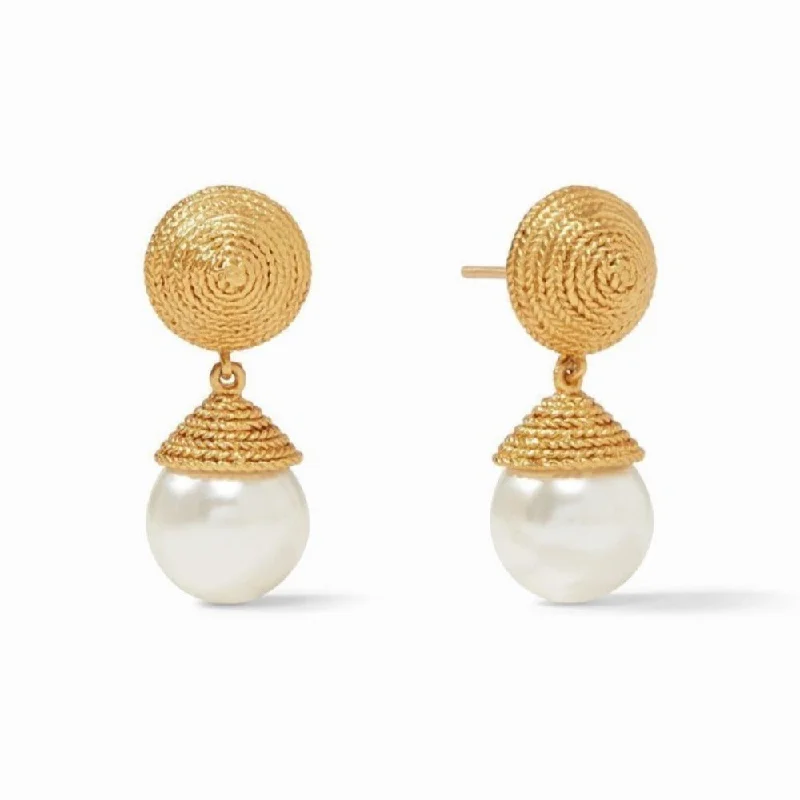 Antique gold earrings-Calypso Pearl Earring