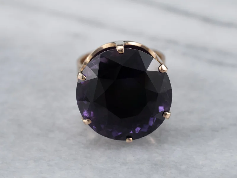 Vision eye rings-Gold Amethyst Statement Ring