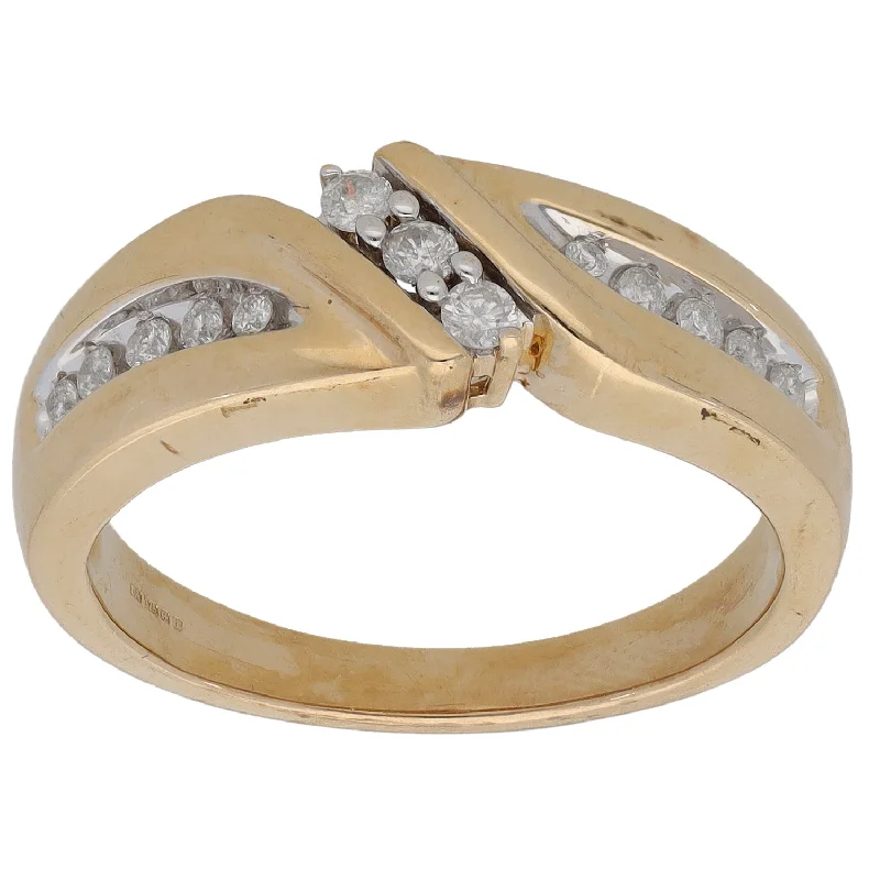 Hand-cast rings-9ct Gold 0.20ct Diamond Dress/Cocktail Ring Size T 1/2