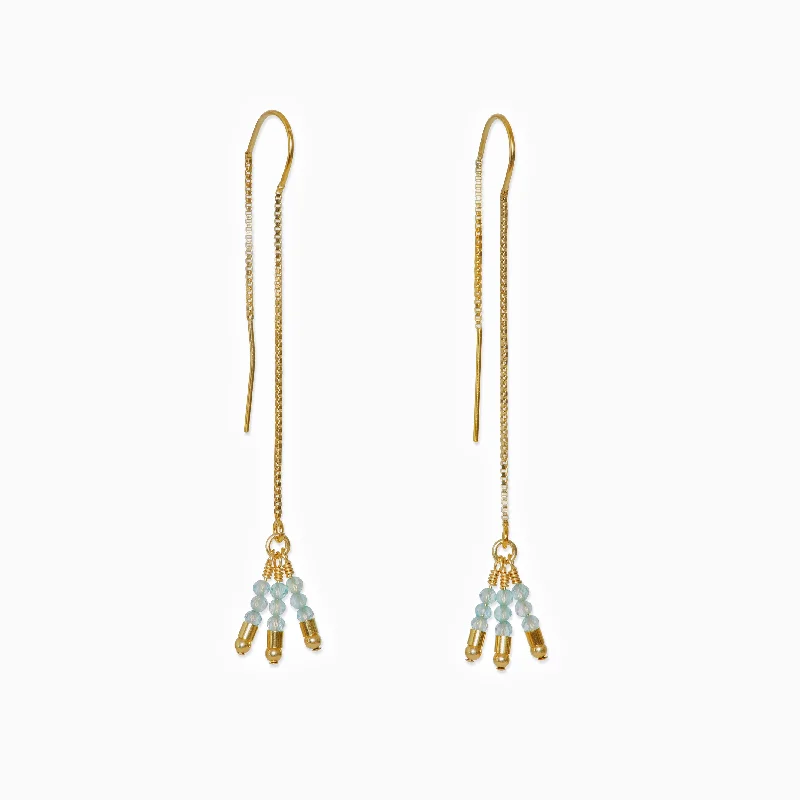 Elegant art earrings-Riva Thread Earrings ~ Apatite