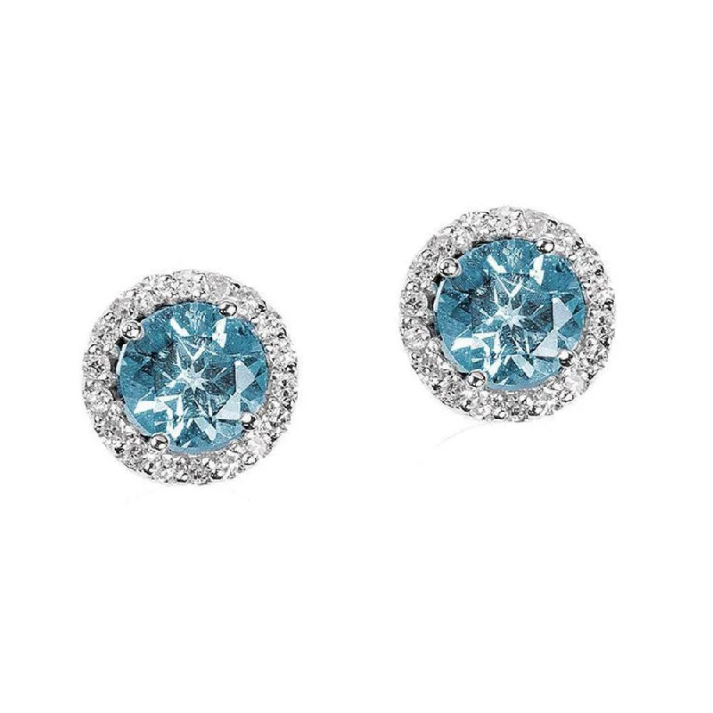 Ripple theme earrings-Suzanne Kalan 14k Blue Topaz Earring