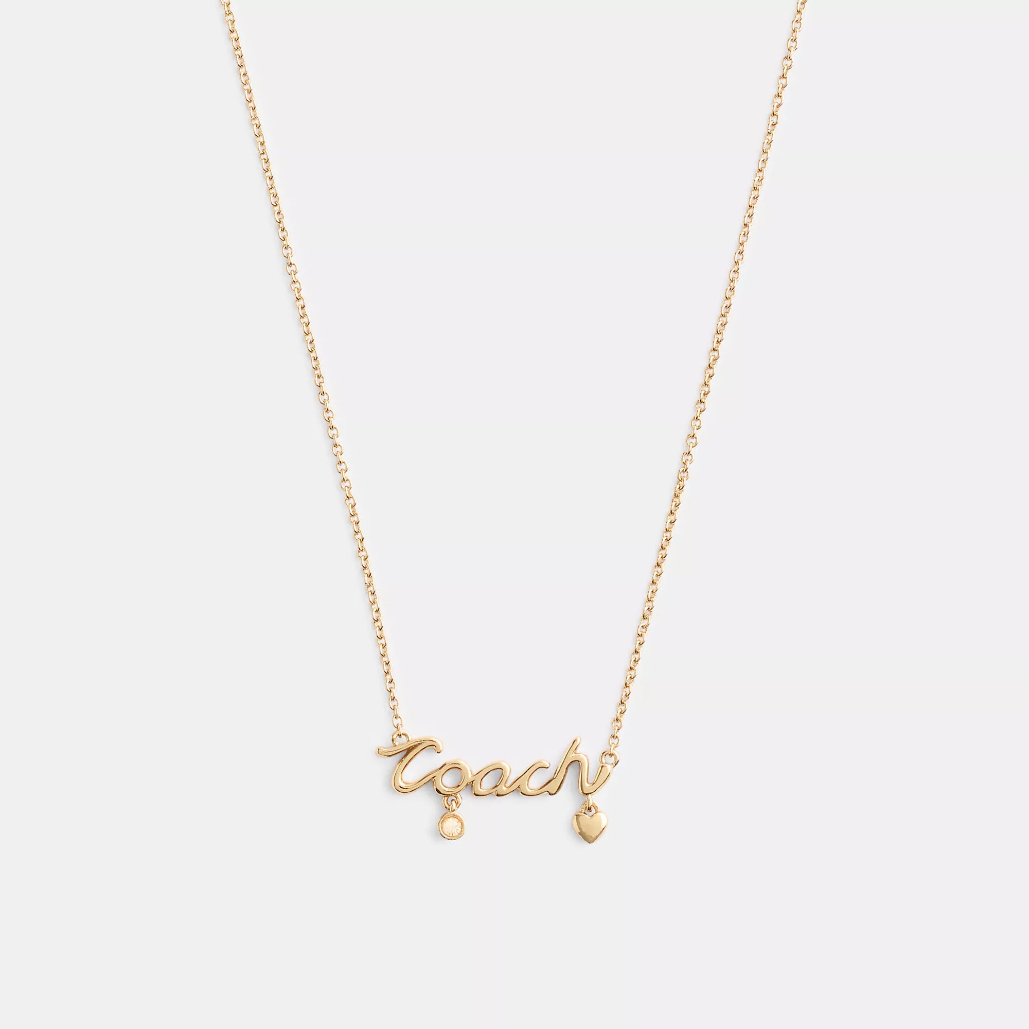 Strand weave necklaces-Coach Outlet Coach Script Heart Necklace