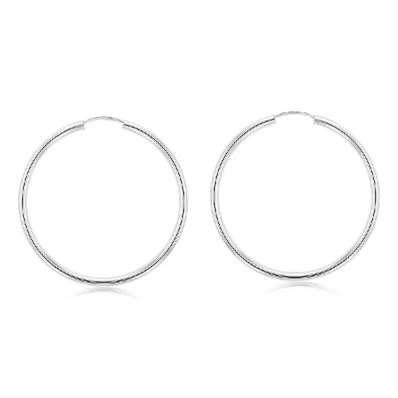 Owl motif rings-Sterling Silver Plain 30mm Sleeper Earring