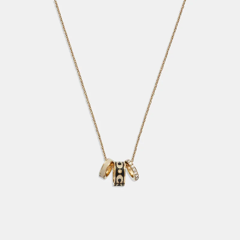 Blended metal necklaces-Coach Outlet Signature Enamel Rondell Necklace