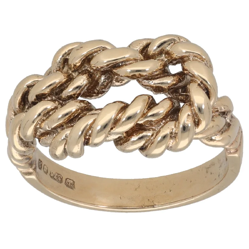 Bold cocktail rings-9ct Gold Knot Ring Size M