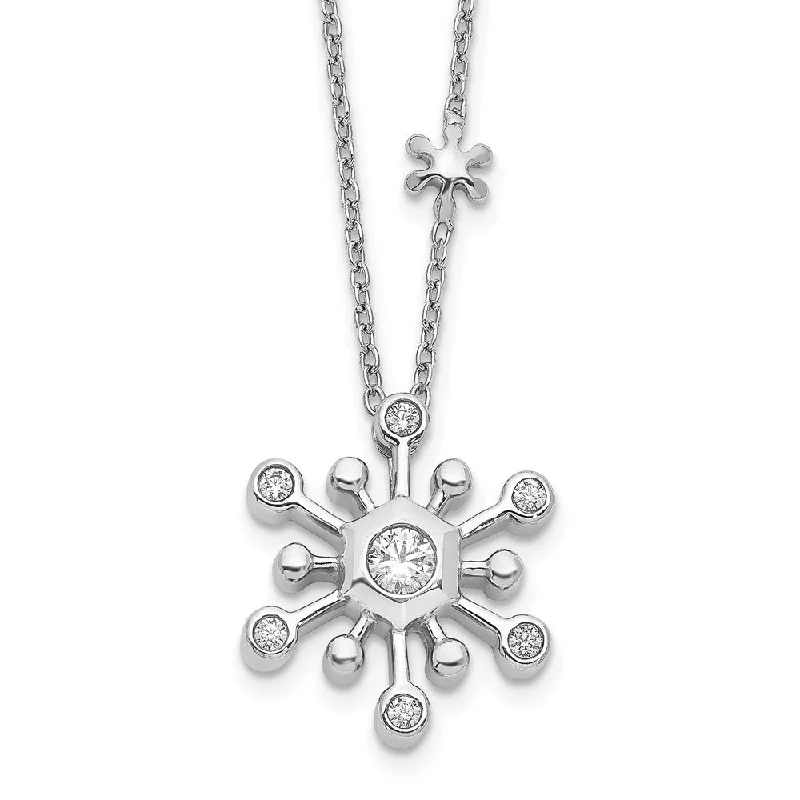 Neat-line necklaces-14K White Gold 1/4 Ct Lab Grown Diamond Snowflake Necklace Clarity VS, Color G-H