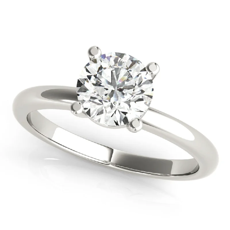 Sleek gloss rings-Round Solitaire CZ Proposal Ring