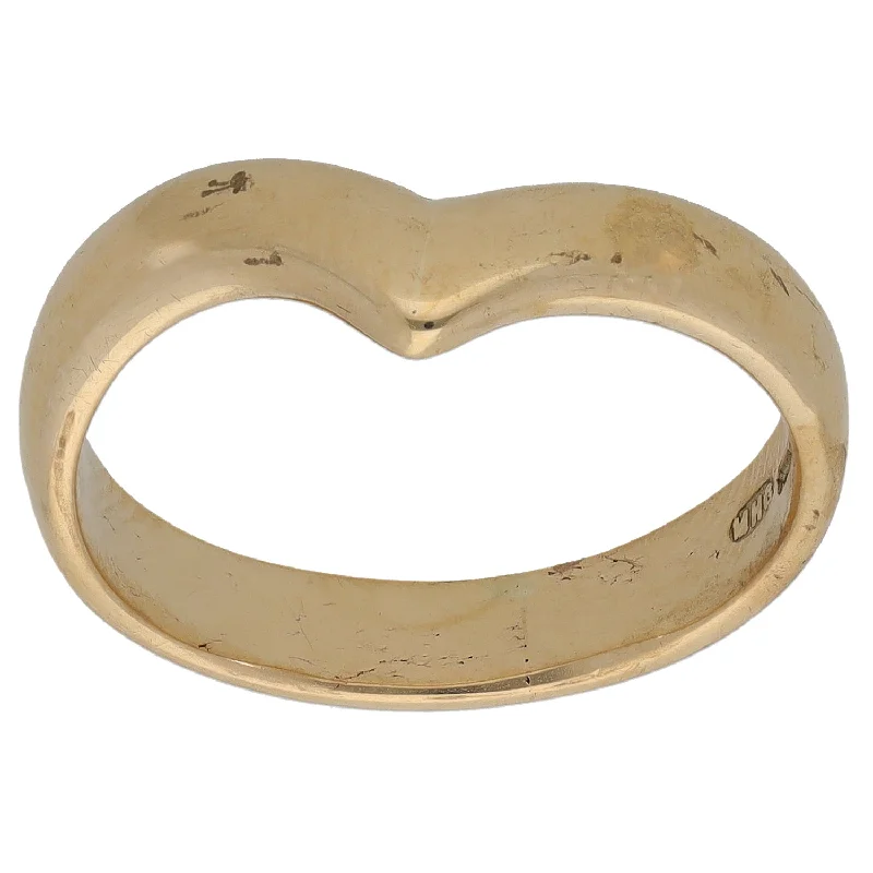 Fine wing rings-9ct Gold Wishbone Ring Size R