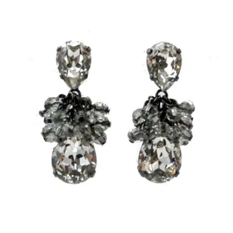 Garnet stud earrings-Midnight Lace Earring