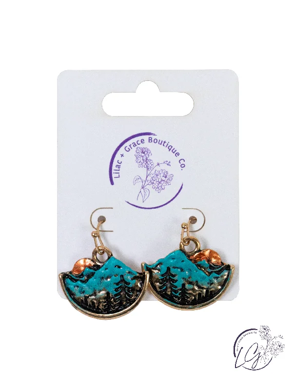 Reef knot earrings-Mountain Horizon Drop Earrings