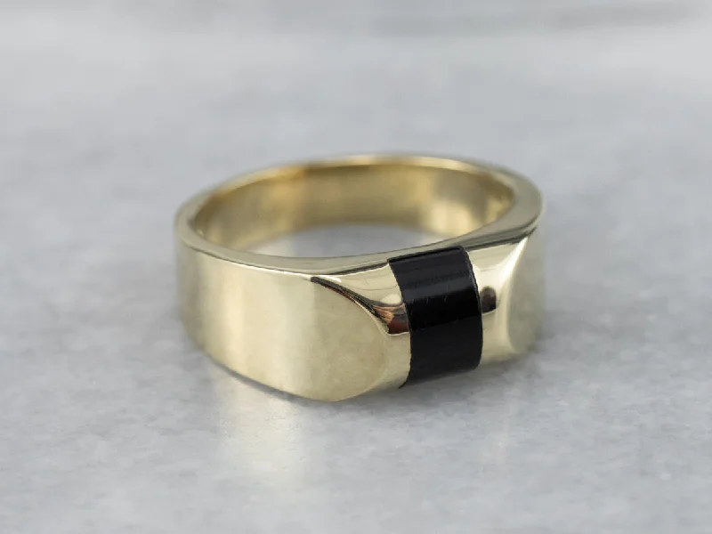 Danburite rings-Unisex Black Onyx Statement Ring