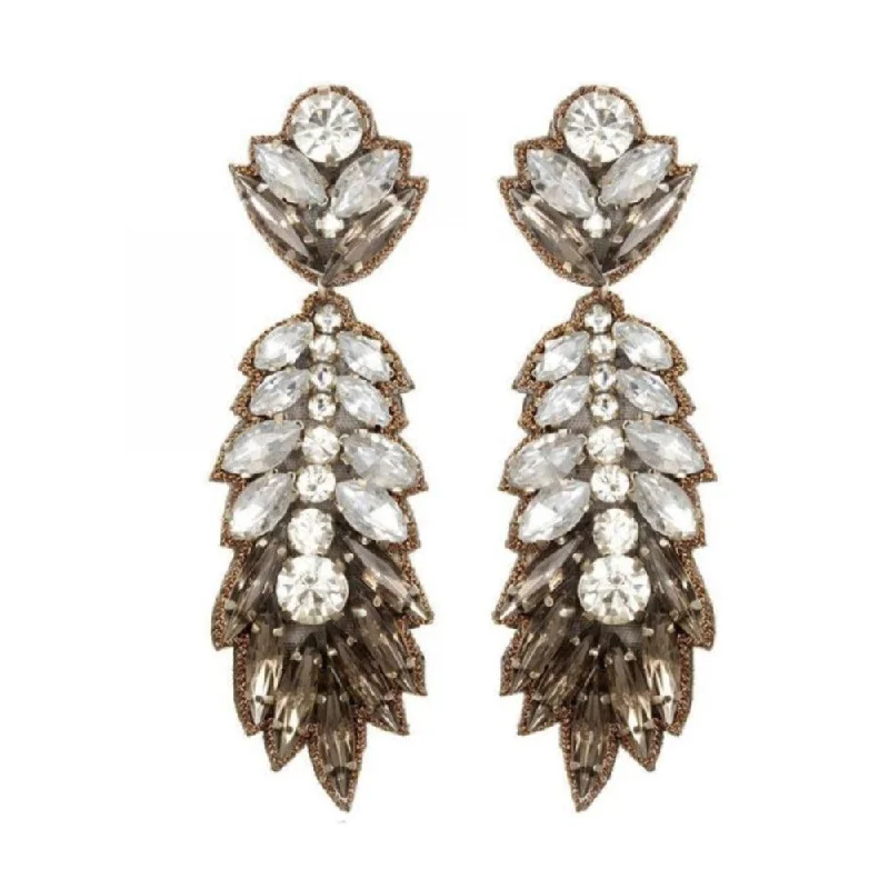 Polished bead earrings-Borgese Feather Drop Earrings