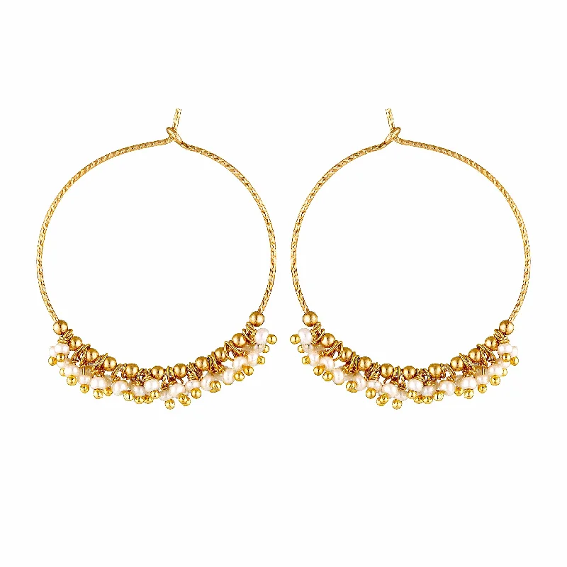 Baroque pearl earrings-La Perla Hoops ~  Pearl