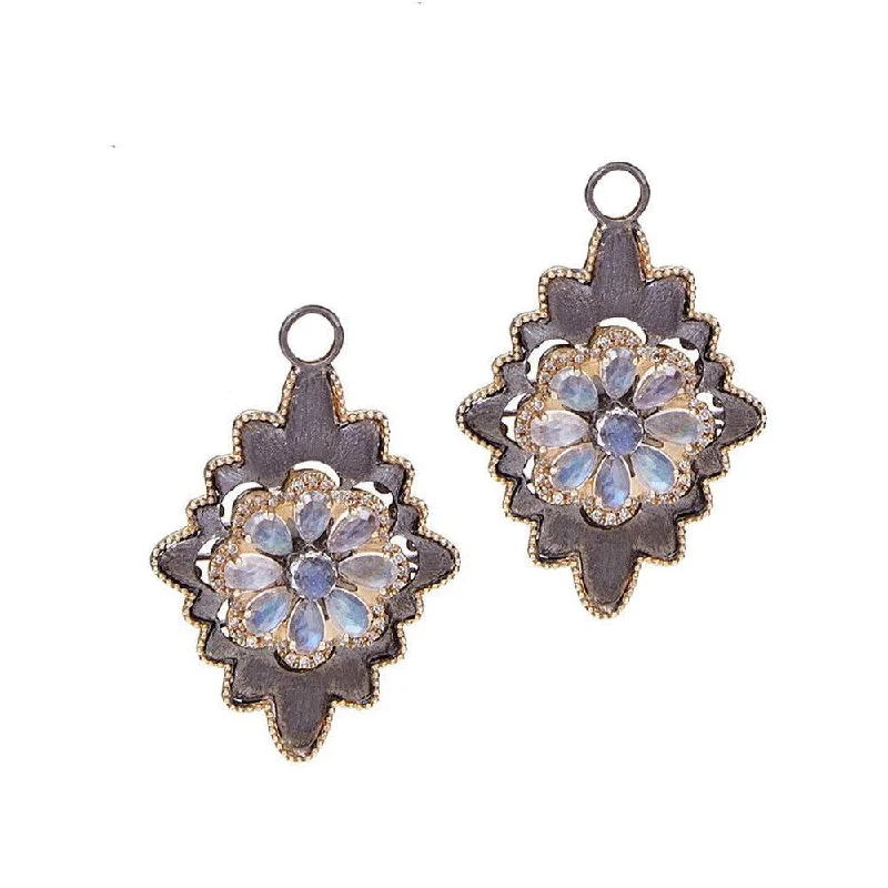 Java tile earrings-Moonstone Charms for Huggie Hoop Earrings