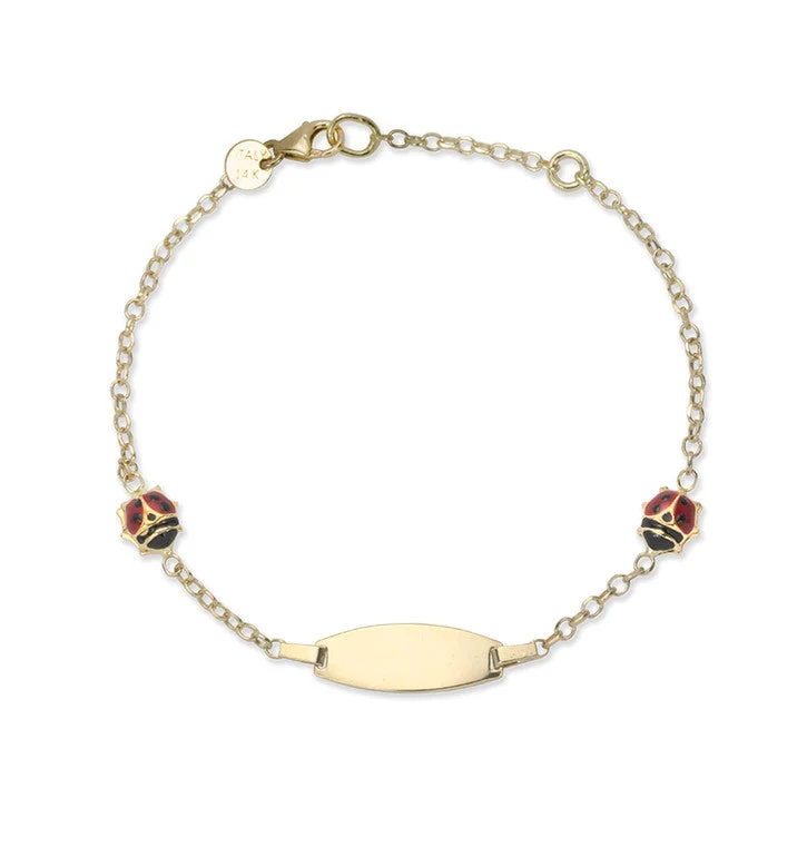 Vision eye bangles-14K Yellow Gold Ladybug ID Bracelet