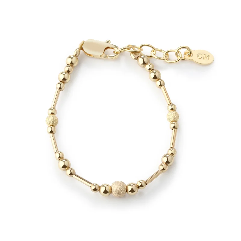 Grass weave bangles-Girls 14K Gold-Plated Bracelet with Stardust Beads, Matching Mom and Me