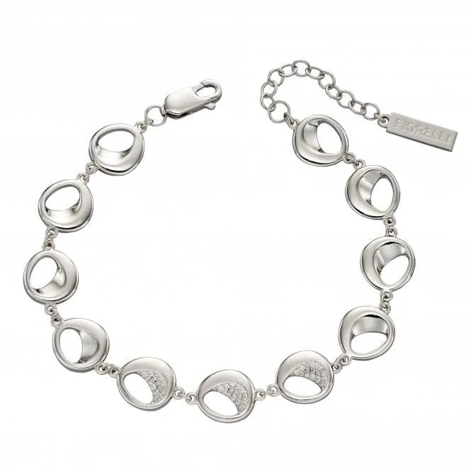 Trust charm bangles-Fiorelli Silver Organic Cubic Zirconia Pave Bracelet B5253C