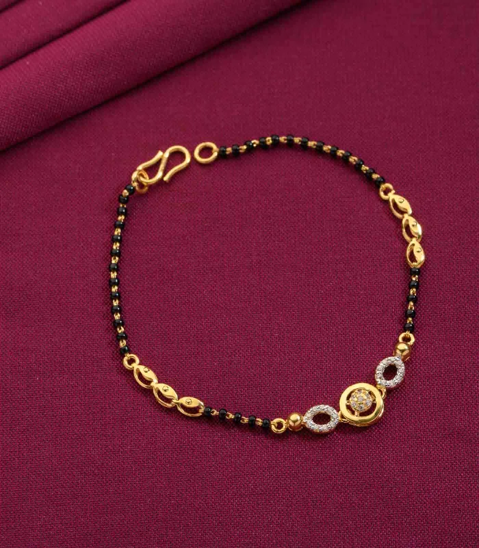 Polished bead bangles-Elegant Stud Mangalsutra Bracelet