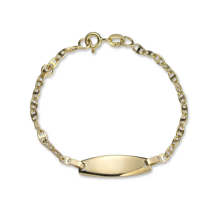 Bead trim bangles-14K Mariner Link ID Bracelet