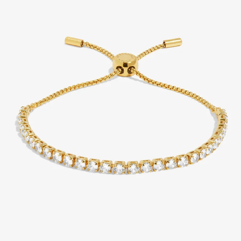 Reef knot bangles-Cubic Zirconia Tennis Bar Gold Plated Bracelet 7889