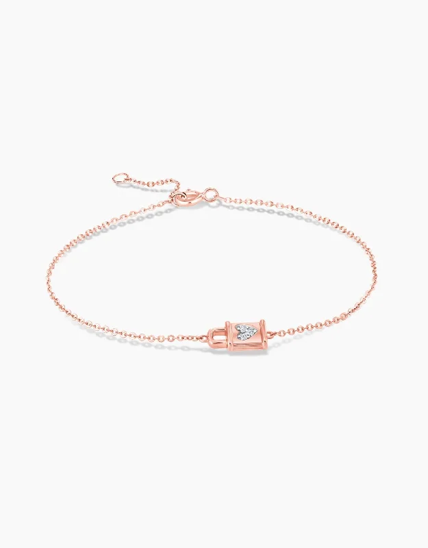 Fine star bracelets-LVC Cheri Petit Heart Lock Diamond Bracelet