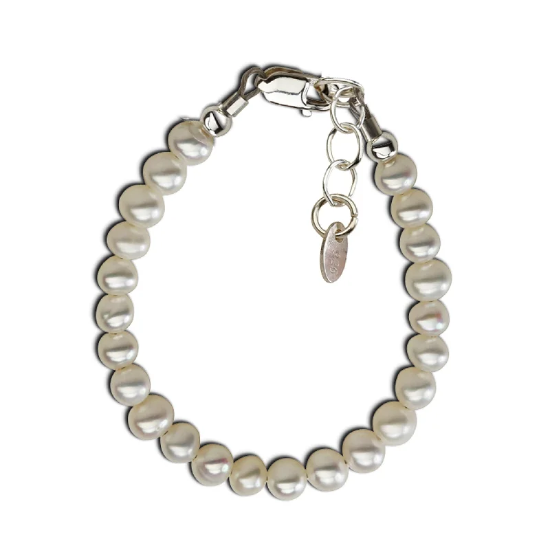 Elegant art bracelets-Sterling Silver Freshwater Pearl Bracelet for Baby and Child