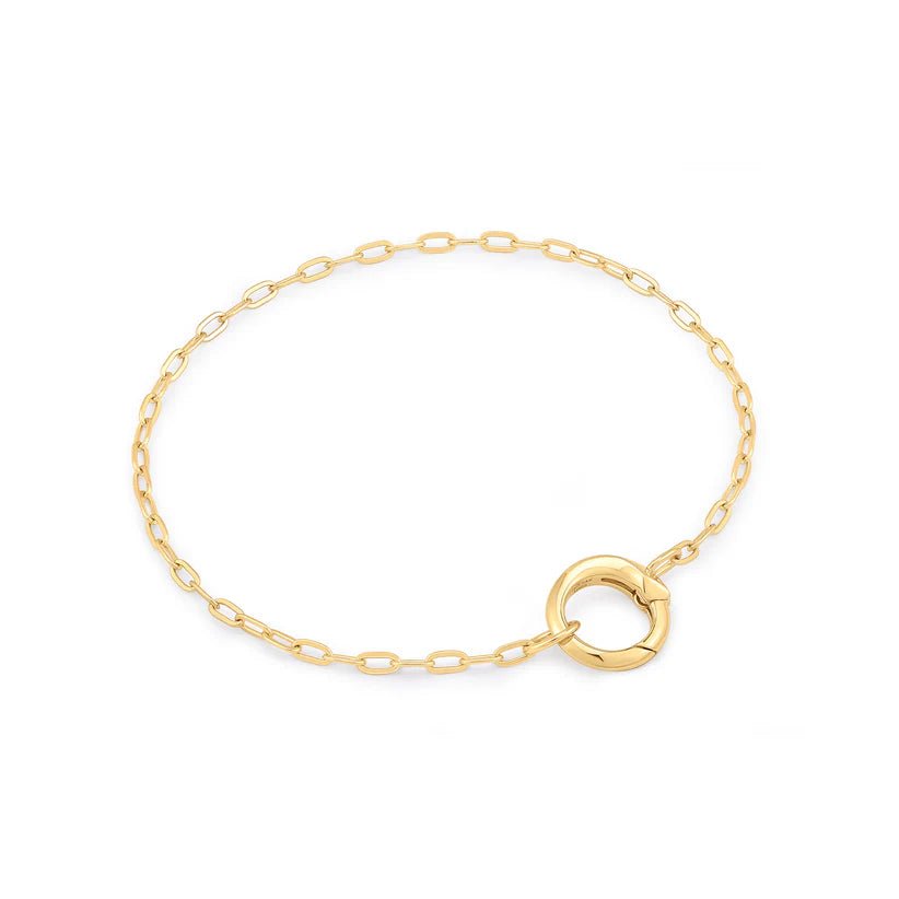 Stone charm bracelets-Ania Haie Gold Mini Link Charm Chain Connector Bracelet B048-02G