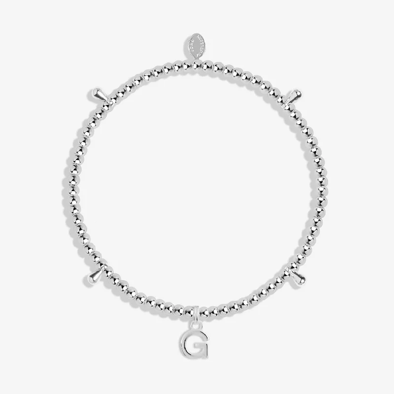 Gem-twisted bangles-Alphabet A Little G Silver Plated Bracelet 7748