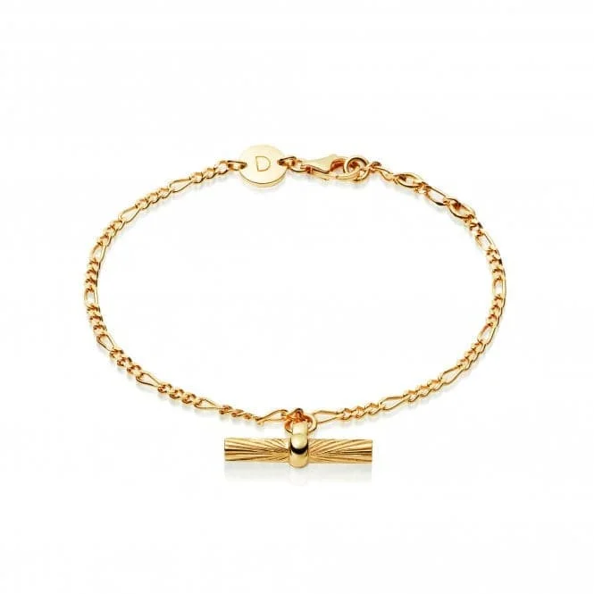 Neat modern bracelets-Estee Lalonde T Bar Drop 18ct Gold Plated Bracelet ELBR04_GP