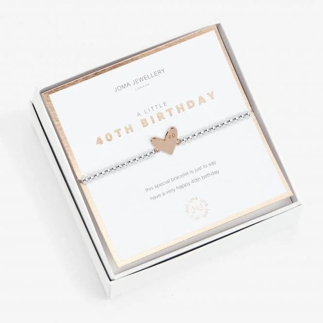 Fine form bracelets-Beautifully Boxed A Little Happy 40th Birthday Bracelet 5078