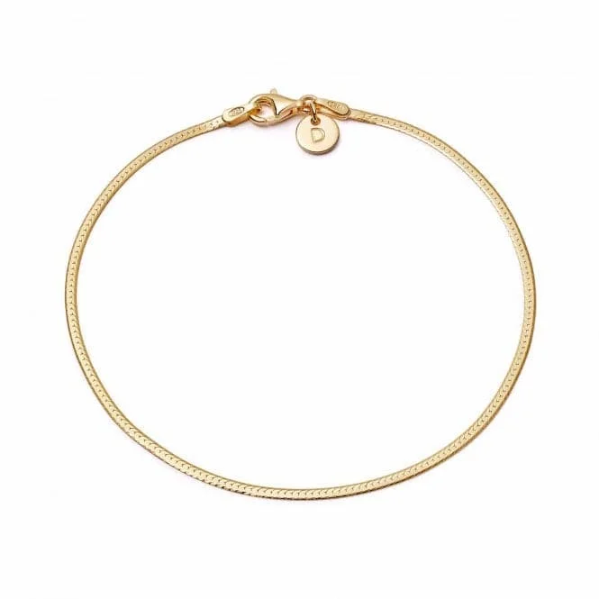 Round design bangles-Fine Snake Chain 18ct Gold Plated Bracelet SBR06_GP