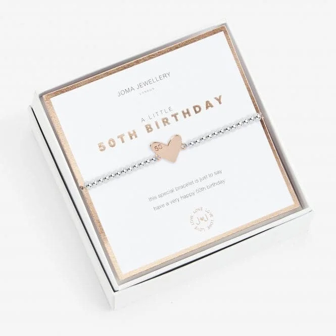 Light enamel bracelets-Beautifully Boxed A Little Happy 50th Birthday Bracelet 5080