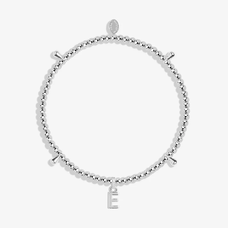 Grass weave bangles-Alphabet A Little E Silver Plated Bracelet 7746