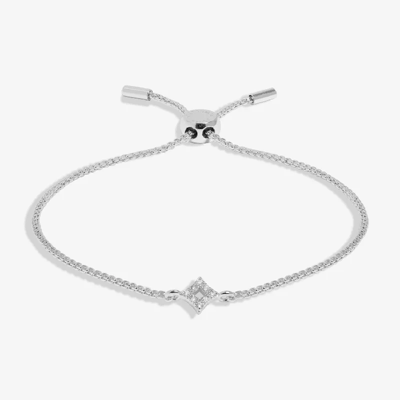 Fine dot bangles-Mini Charms Pave Diamond Silver Plated Bracelet 7639