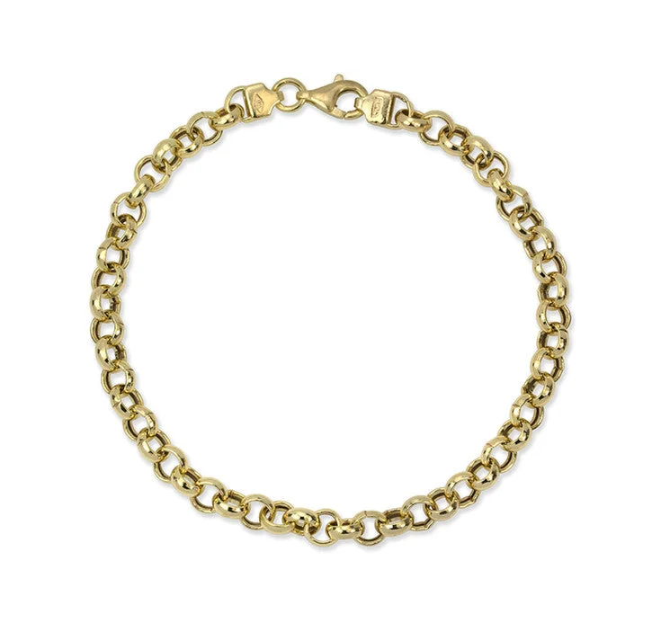 Oak grain bangles-14K Rolo Link Bracelet