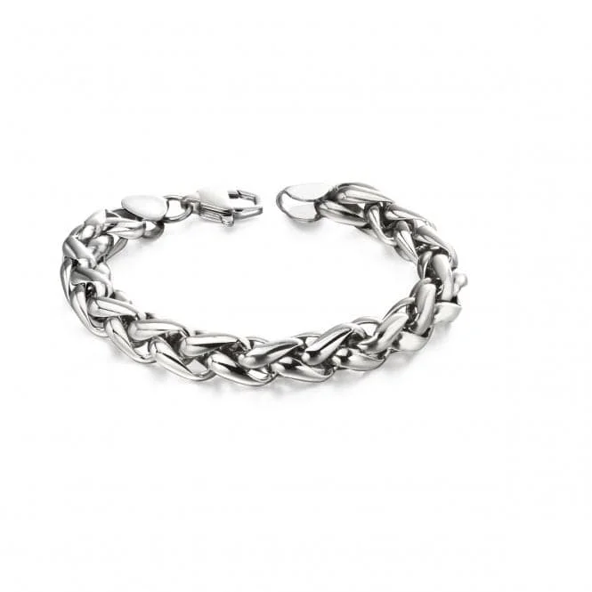 Hand-cast bangles-Fred Bennett Steel Twisted Black Link Bracelet B5057