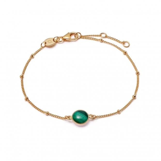 Midnight gothic bracelets-Malachite Healing Stone 18ct Gold Plated Bracelet HBR1009_GP