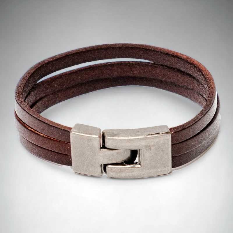 Open frame bracelets-Chokore Triple Strap Leather Bracelet