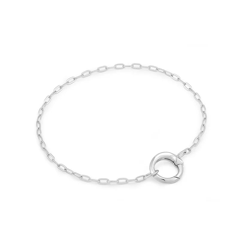 Flow shape bracelets-Ania Haie Silver Mini Link Charm Chain Connector Bracelet B048-02H