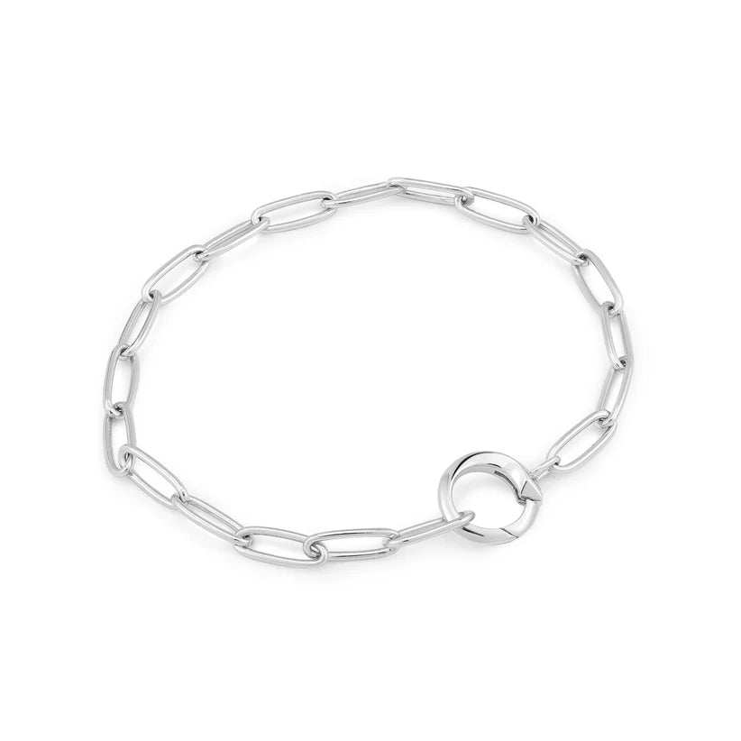 Cast word bracelets-Ania Haie Silver Link Charm Chain Connector Bracelet B048-01H