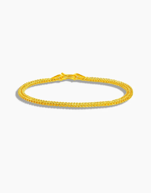 Flow shape bangles-LVC 9IN Chain 999 Gold Bracelet