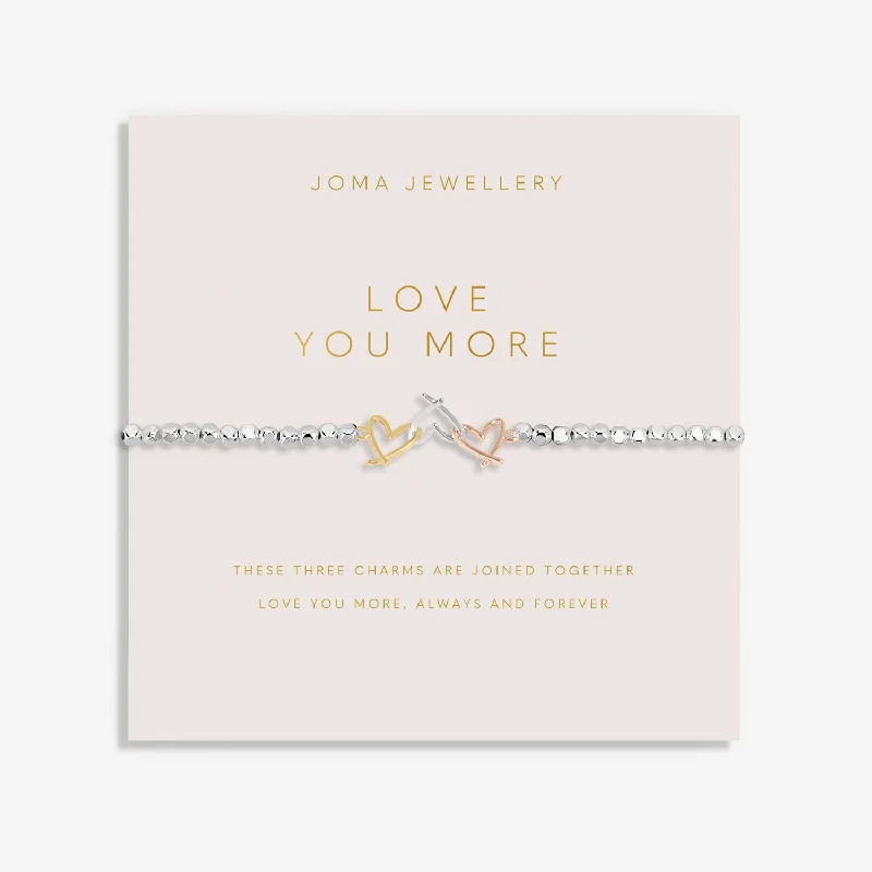 Elegant art bracelets-Forever Yours Love You More Silver Bracelet 8289