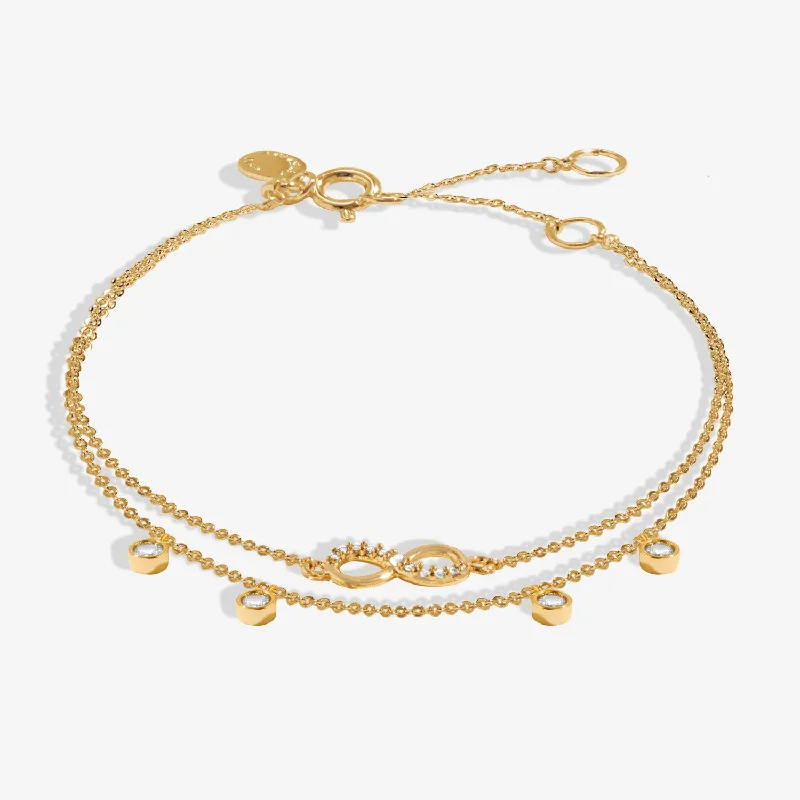 Elastic cord bracelets-Lumia Infinity Gold Plated Bracelet 8641