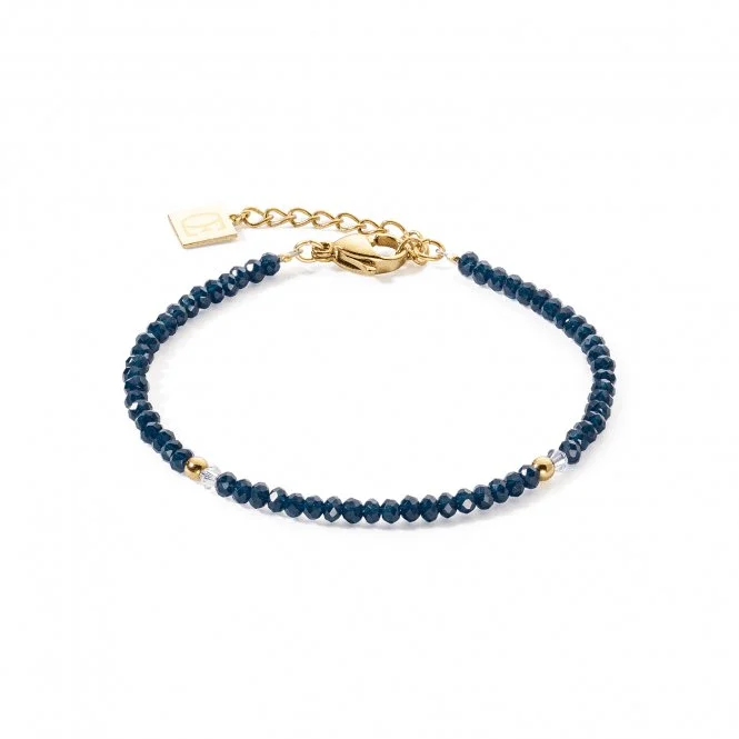 Elastic cord bracelets-Little Twinkle Gold-Dark Blue Bracelet 2033/30-0721