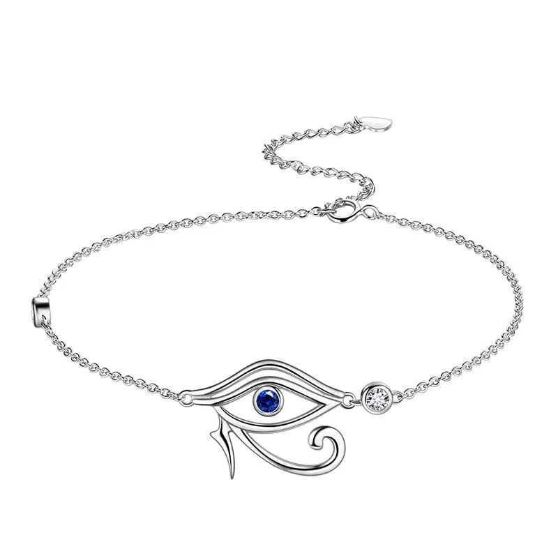 Midnight gothic bracelets-Eye of Horus Bracelet Mens Women Jewelry 925 Sterling Silver