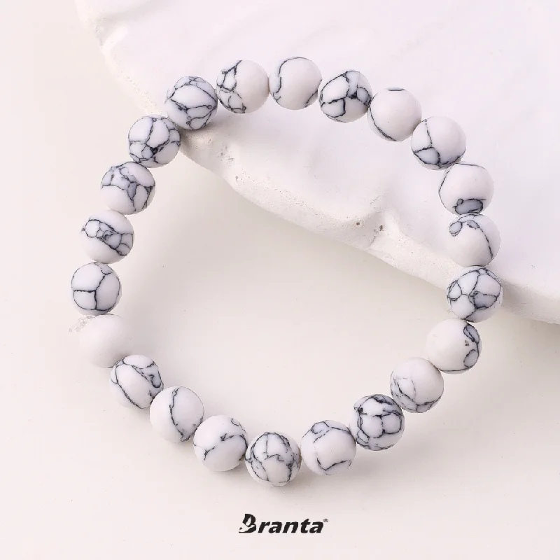 Subtle filigree bangles-White Howlite Natural Crystals Bracelet For Men