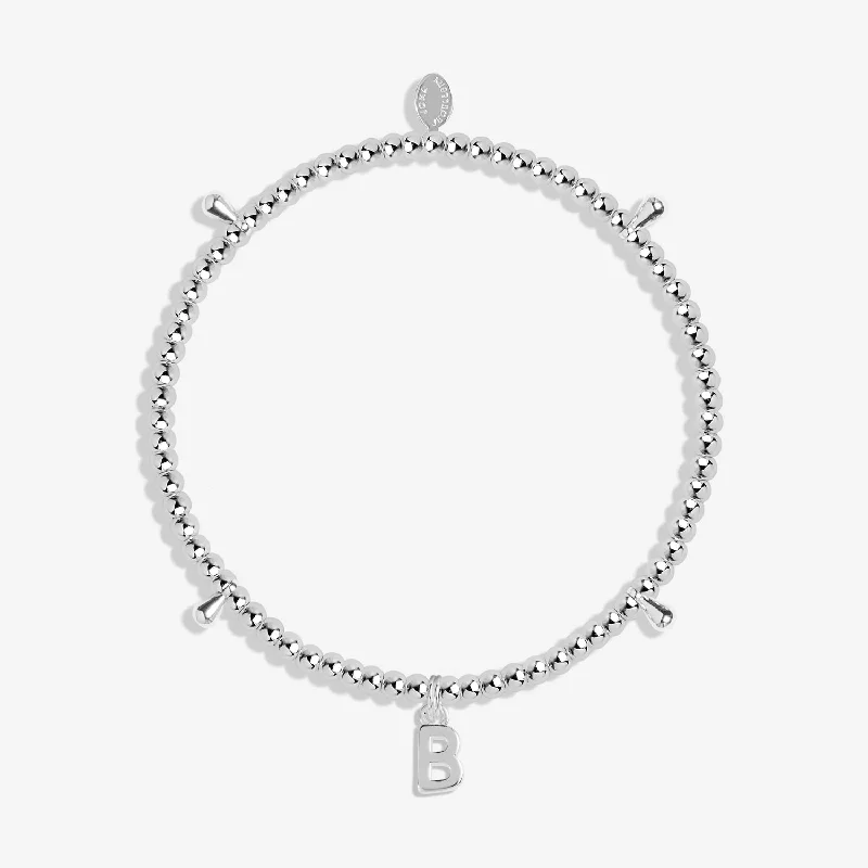 Shiny druzy bangles-Alphabet A Little B Silver Plated Bracelet 7743