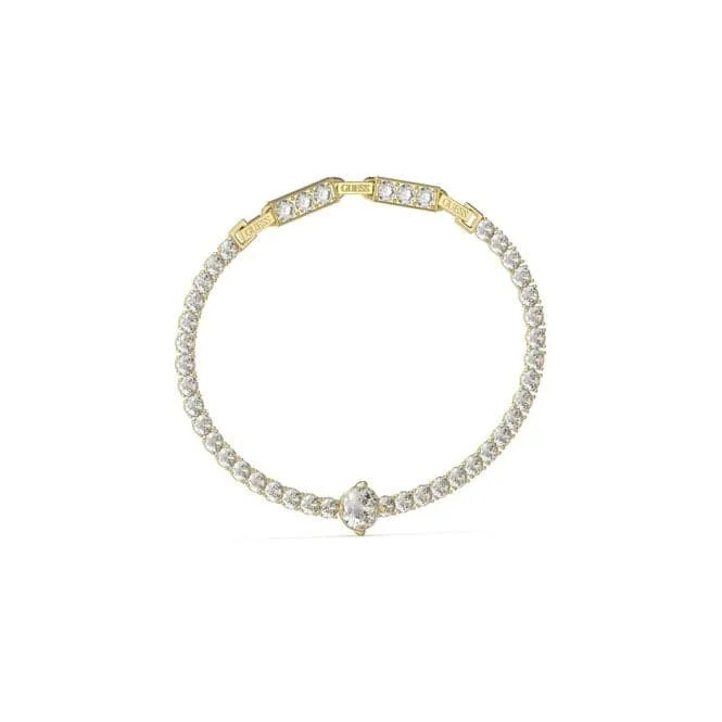 Gem pile bracelets-Ladies Round Solitaire Tennis Bracelet UBB04220YG